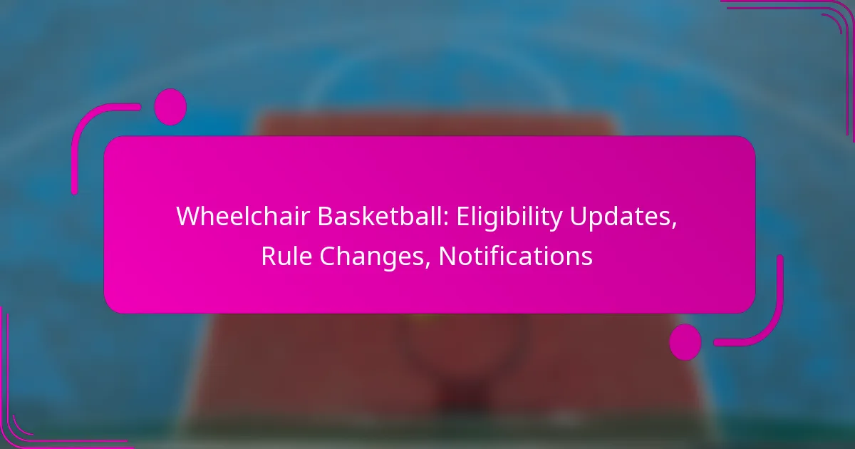 Wheelchair Basketball: Eligibility Updates, Rule Changes, Notifications