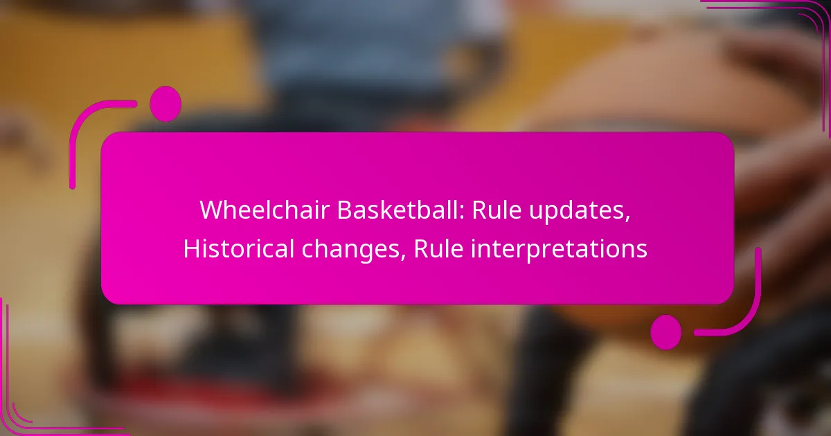 Wheelchair Basketball: Rule updates, Historical changes, Rule interpretations