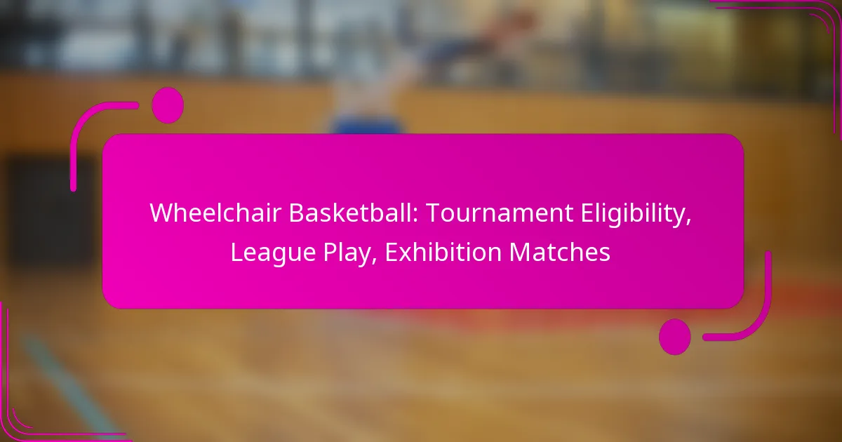 Wheelchair Basketball: Tournament Eligibility, League Play, Exhibition Matches