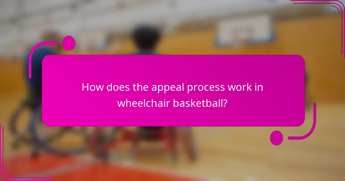 How does the appeal process work in wheelchair basketball?