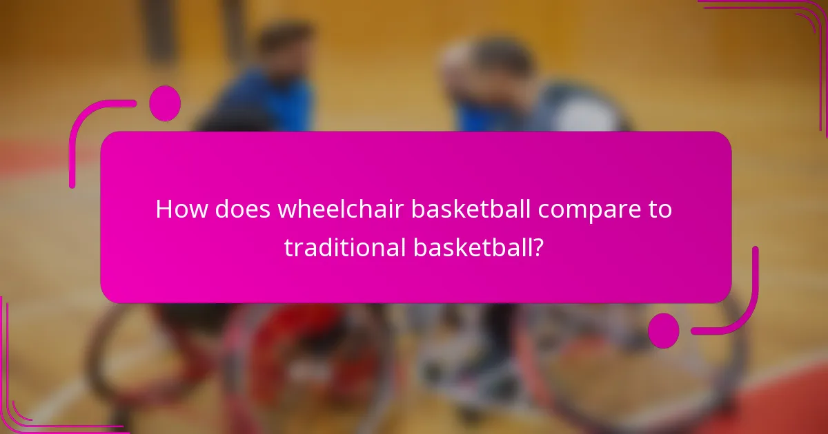 How does wheelchair basketball compare to traditional basketball?