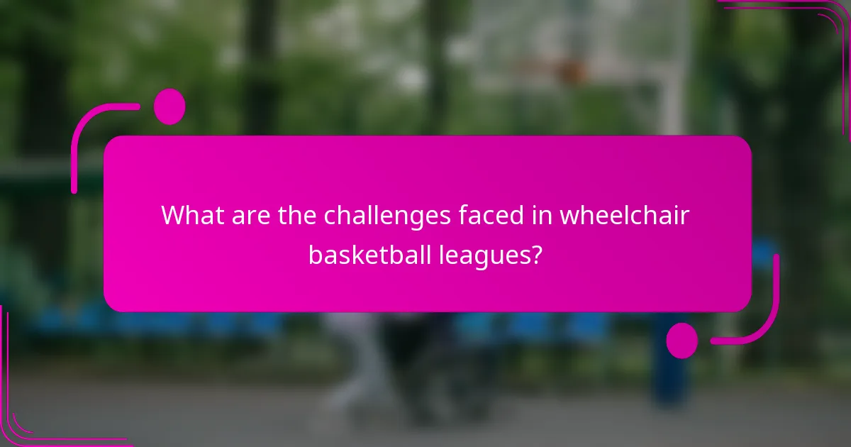 What are the challenges faced in wheelchair basketball leagues?