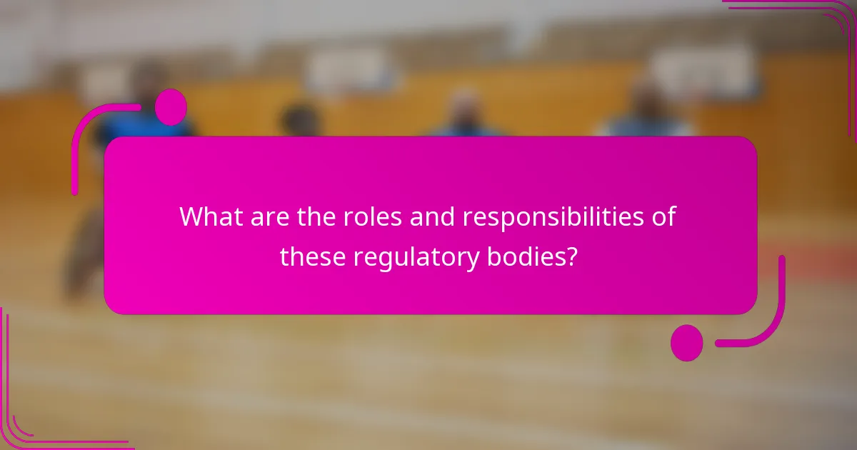 What are the roles and responsibilities of these regulatory bodies?