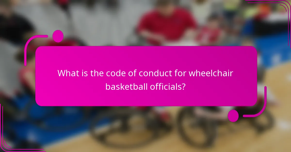 What is the code of conduct for wheelchair basketball officials?