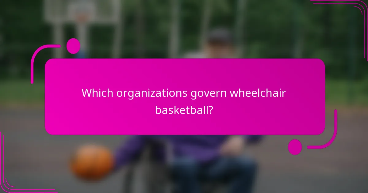 Which organizations govern wheelchair basketball?